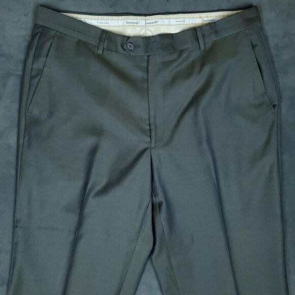 Santorelli Luxury Serge Pants Mens 38 Gray Made In Italy Romeo 1900F Dress Wool - Picture 3 of 14